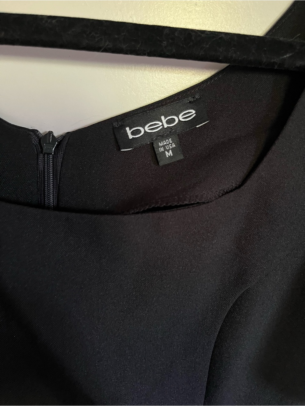 bebe Black Square-Neck Puff-Sleeve Mini Dress - Picture 6 of 8